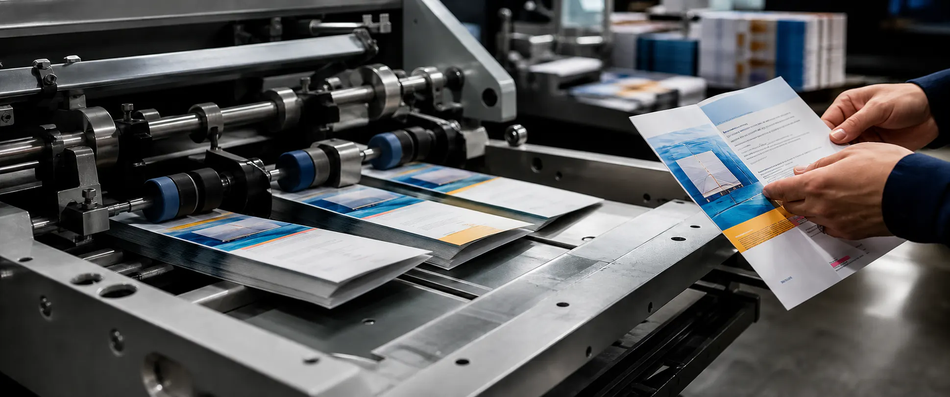Full-color printed brochures and folded marketing materials