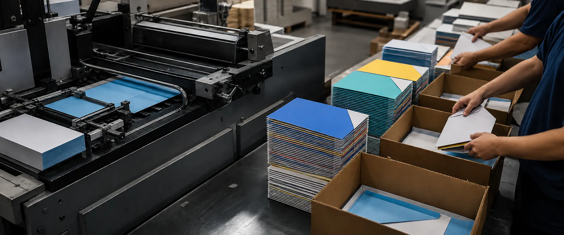 Full-color printed materials in finishing and fulfillment