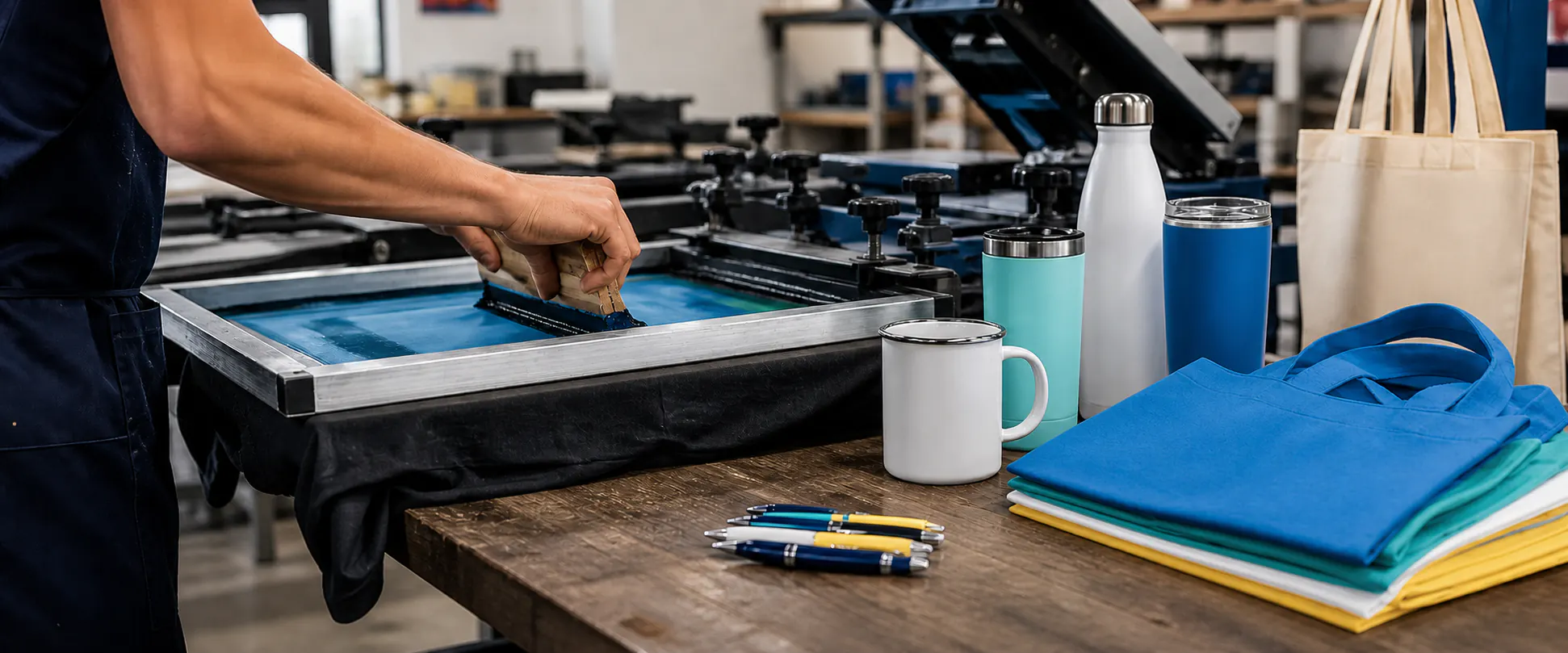 Full-color branded promotional products and apparel